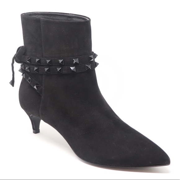 Brand New 8 Valentino Garavani Rockstud Flair Suede Booties - Picture 8 of 12